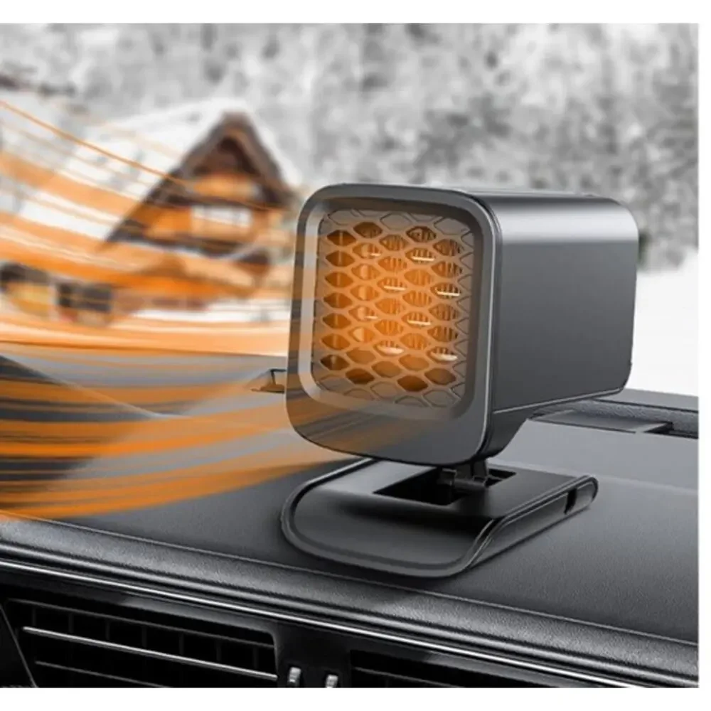 New In Box Deeyota Black Car Mounted Heater Multifunction Folds Rotates 360 12V - Picture 1 of 8